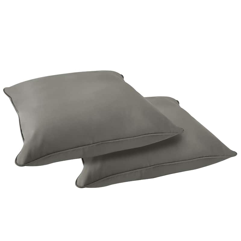 Sorra Home Sunbrella Outdoor Corded Floor Pillow Set of 2 - Canvas Charcoal