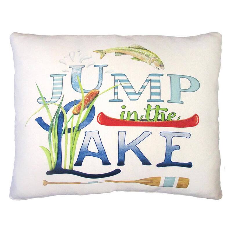 Magnolia Casual Outdoor Pillow Jump in Lake 19x24