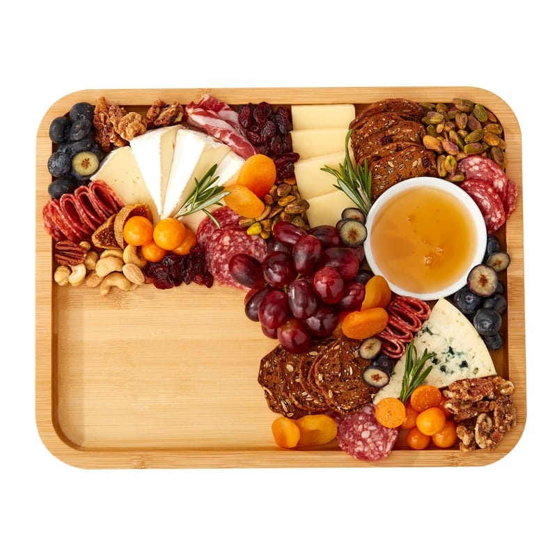 Farberware Build-a-Board Charcuterie Board with Lid, 11x14 In, Bamboo-Navy