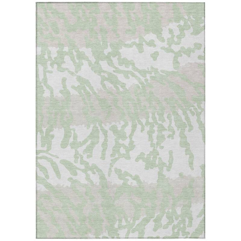 Machine Washable Indoor/ Outdoor Chantille Abstract Animal Print Rug
