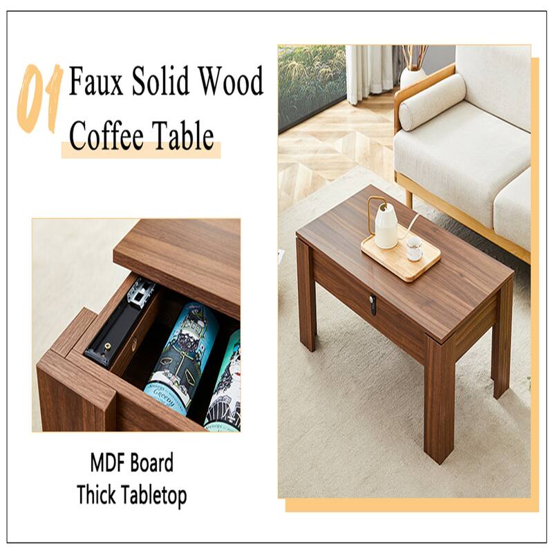 Multi-functional MDF Coffee Table with Password Lock