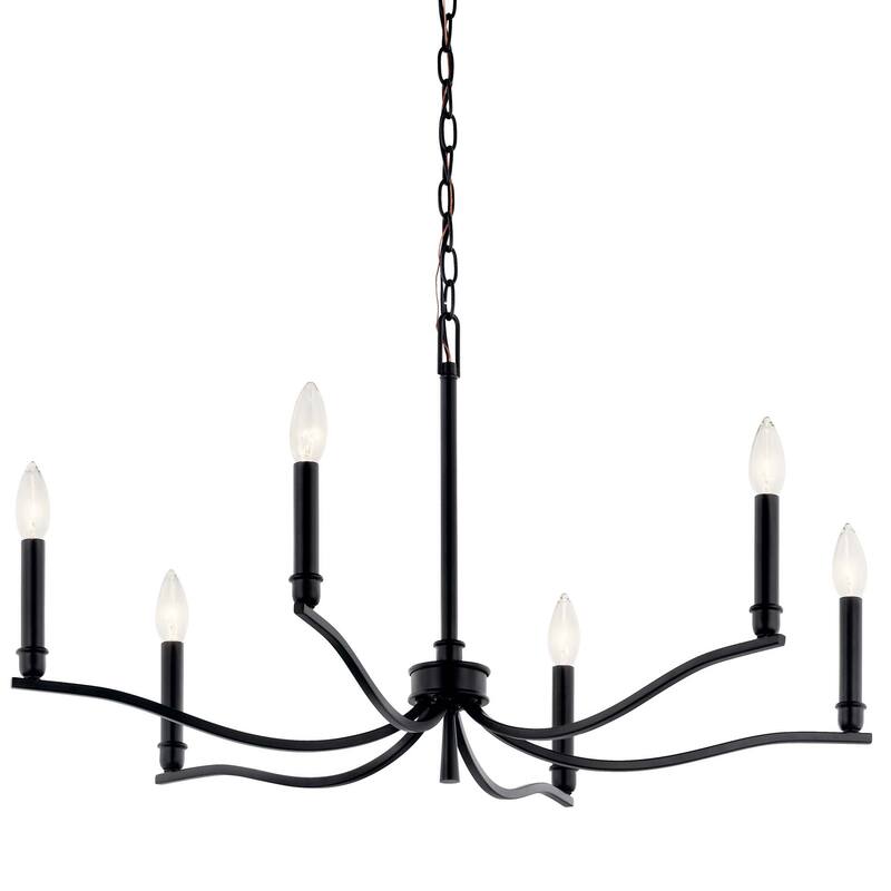 Kichler 52695 Malene 6 Light 32" Wide Taper Candle Style Chandelier - Black