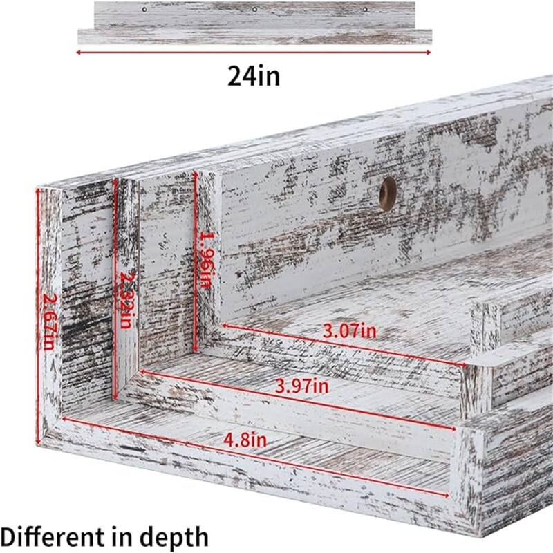  Wall Mounted Floating Shelves  - 2"D x 24"W x 3.8"H