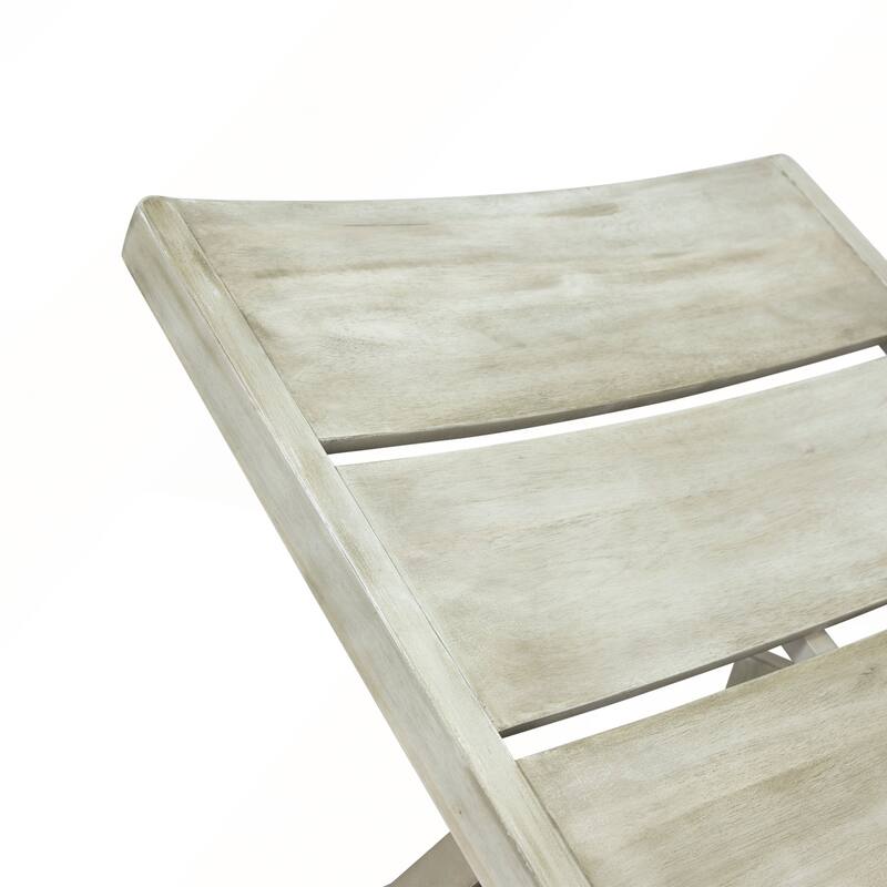 Adjustable Acacia Wood Chaise Lounge with Slat Paneling Outdoor