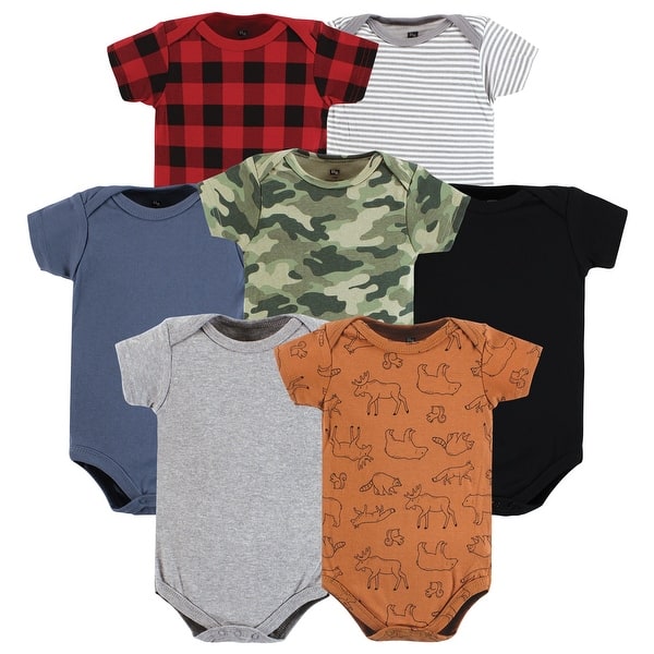slide 1 of 1, Hudson Baby Infant Boy Cotton Bodysuits, Into The Woods Prints 6-9 Months - Into The Woods Prints