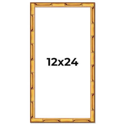 12x24 Frame Gold Bamboo Solid Wood Picture Frame | 1 Inch Moulding