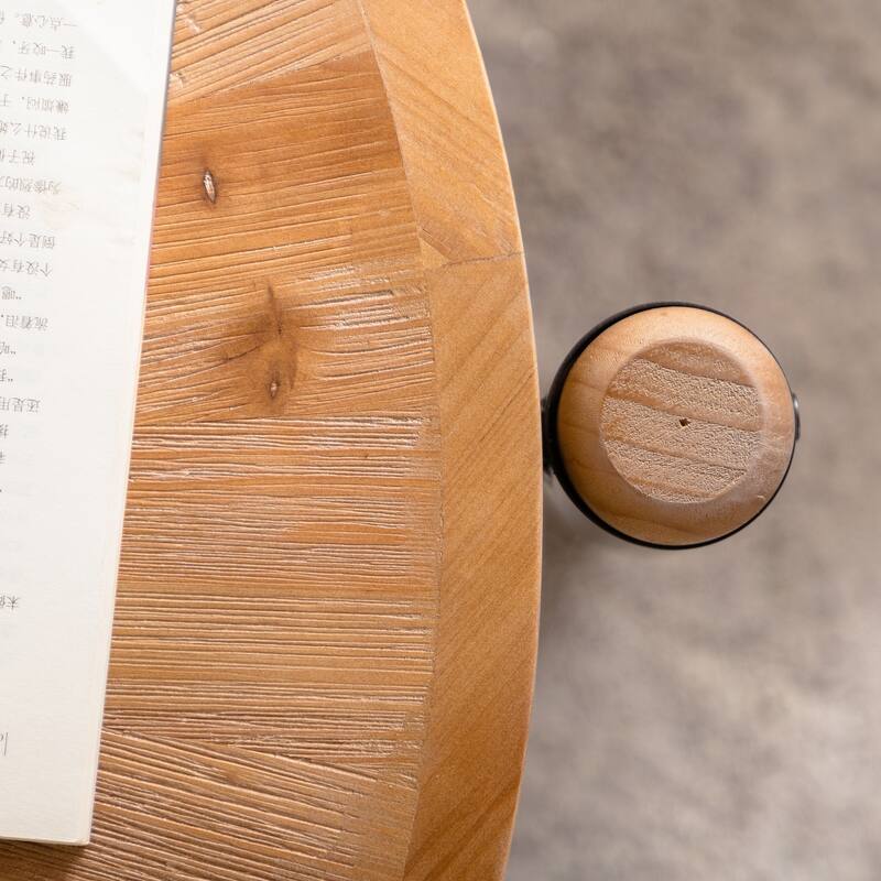 Wood Coffee Table, Farmhouse Rustic Round Living Room Tea Table, Modern Center Table Cocktail Table