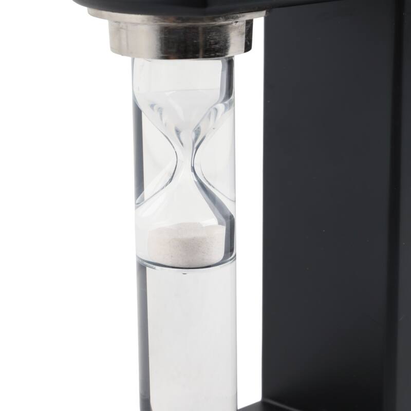 Decorative Hourglass Sand Timer Bookends - Set of 2, 8", Black - 10.0"