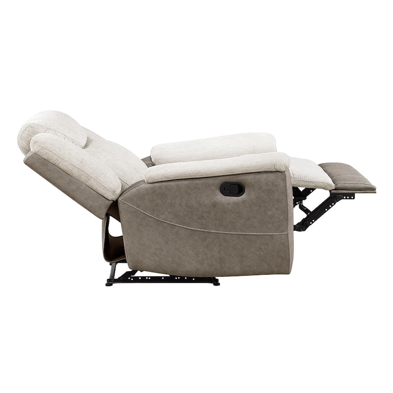 Nadalia 40" Chenille and Microfiber Manual Recliner - Tab Pull Motion