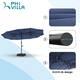 PHI VILLA 15-foot Rectangular Crank Outdoor Market Umbrella with Base Included