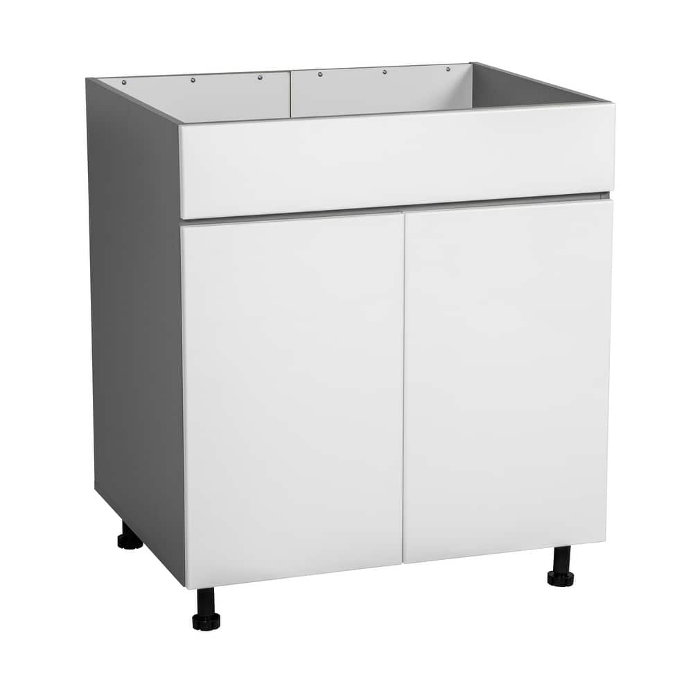 30" Sink Base Cabinets-High Double Door-Grey - 30 x 34 1/2 x 23 3/8