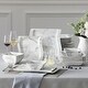 preview thumbnail 23 of 45, MALACASA Flora Wavy Modern Porcelain Dinnerware Set (Service for 6)