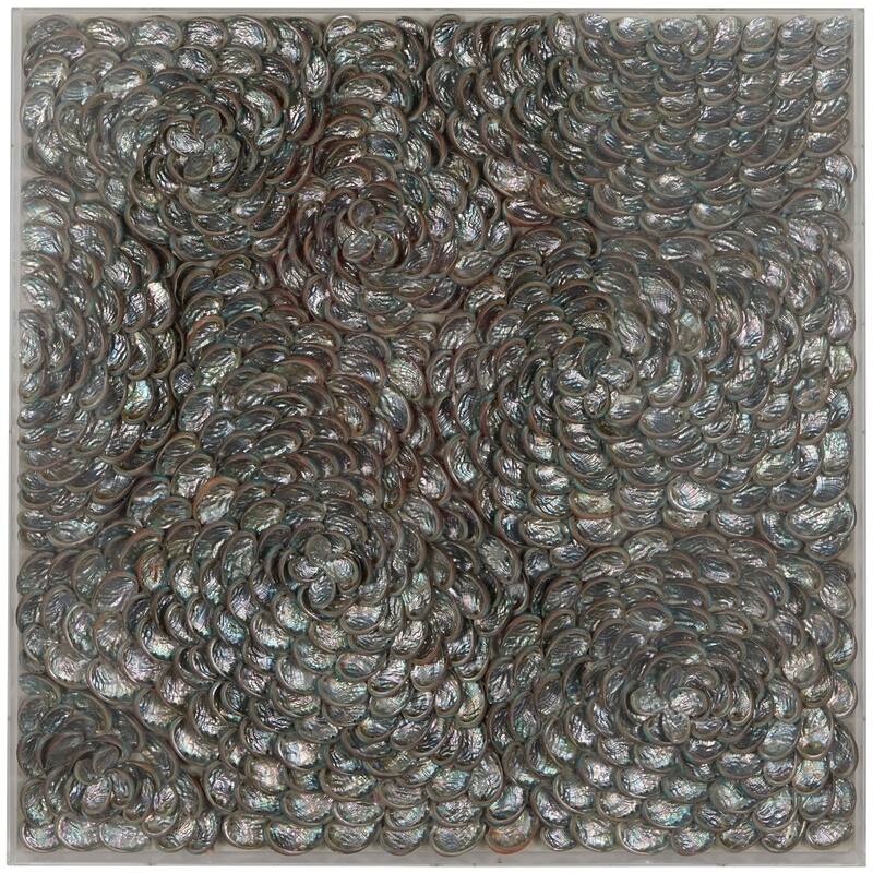 Acrylic Plastic Shell Handmade 3D Layered Shadow Box with Iridescent Finish - Brown - Roche River Decor