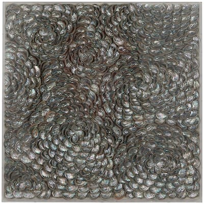 Acrylic Plastic Shell Handmade 3D Layered Shadow Box with Iridescent Finish - Brown - Roche River Decor