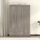 preview thumbnail 5 of 18, Modern Wardrobe with 2 Drawers Grey