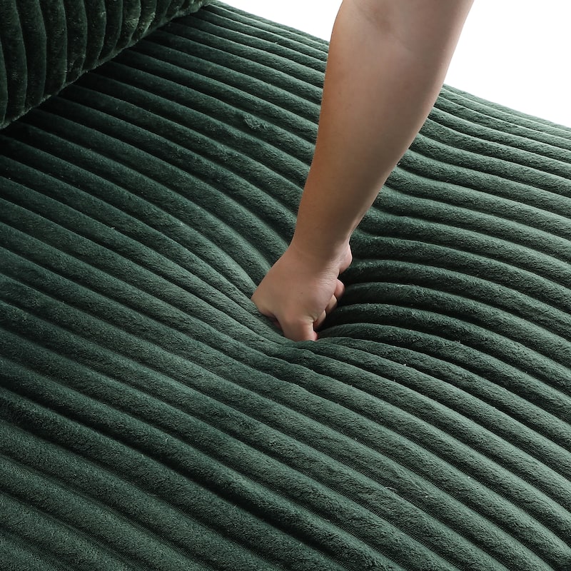 UIXE Upholstered Plush Velvet L Shaped Couch Modular Sofa