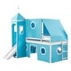 preview thumbnail 7 of 27, Twin Size House Loft Bed with Slide, Tent and Tower