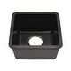 preview thumbnail 1 of 7, 15 Inch Lexicon Platinum Quartz Composite Drop-in Undermount Single Bowl Galaxy Black Kitchen Sink LP-1515-K-SO - 15x15