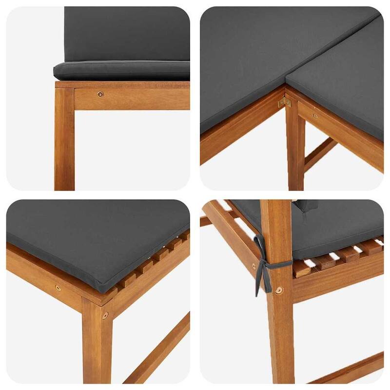vidaXL Garden Bench Set Brown solid acacia wood - 20 x 35 x 30