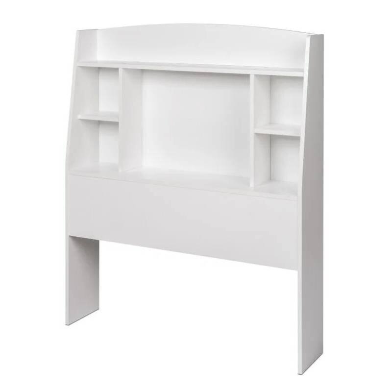 Twin size Bookcase Storage Headboard in Wood Finish