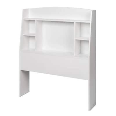 Twin size Bookcase Storage Headboard in Wood Finish