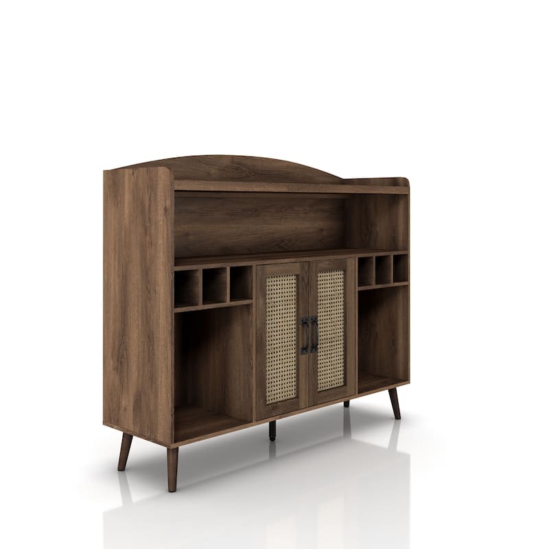 Furniture of America Jessep Contemporary Distressed Walnut 6-shelf Buffet