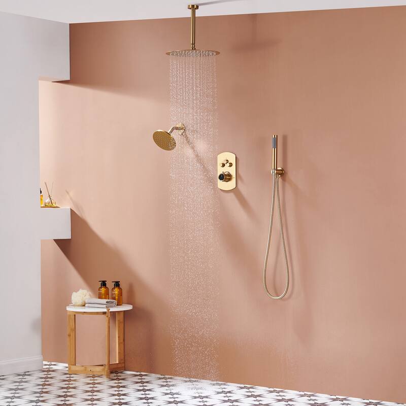 12 Inch Ceiling Mounteded Rainfall Shower Set Dual Shower Heads