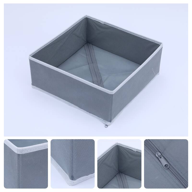 Storage Cube Set of 6, Storage Bin for Shelves Closet, Collapsible Storage Basket for Organizing Clothes Books - 6 Pack - Grey