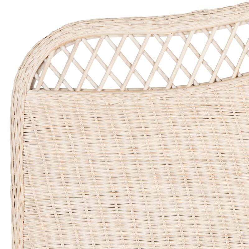 SAFAVIEH Sephina White Washed Rattan Headboard (Queen) On Sale Bed