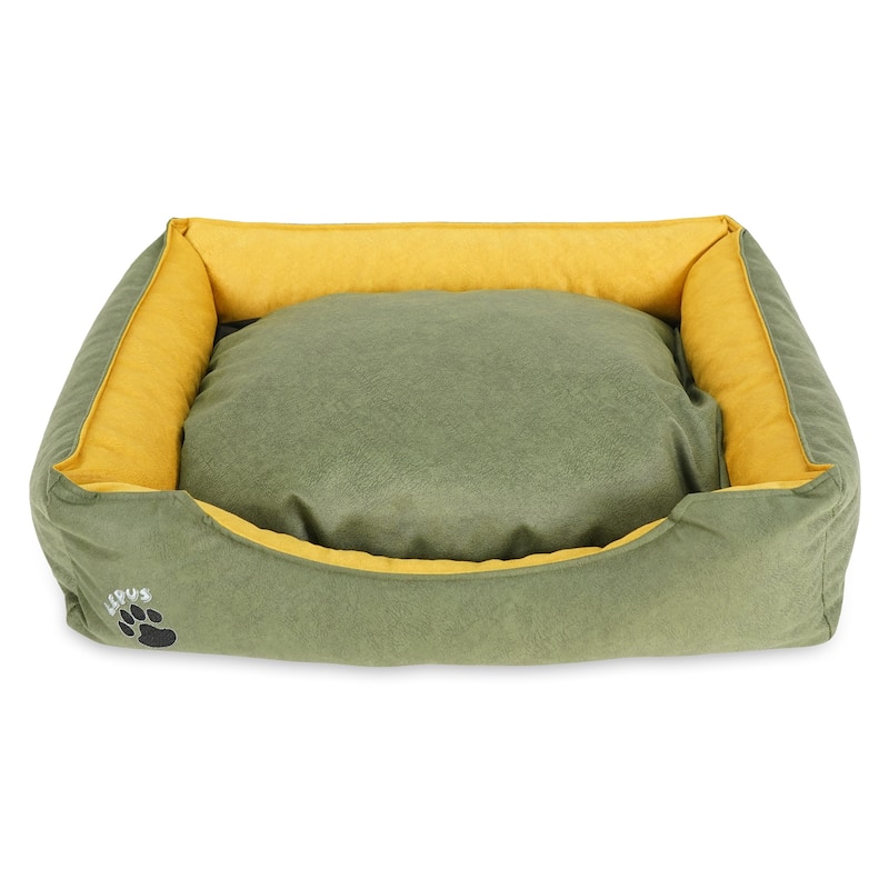 Pets Washable Dog Bed for Small / Medium / Large Dogs - Durable Waterproof Sofa Dog Bed with Sides - Medium - GREEN