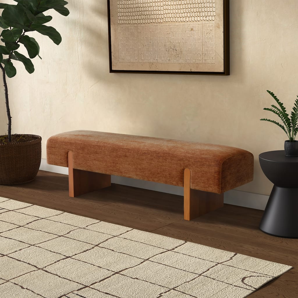 SAFAVIEH Couture Kandiss Mid-Century Modern Bench - 56"W x 18"D x 17"H