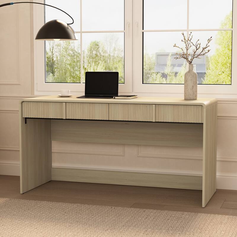 Novara 60 In 2 Drawer Writing Desk - Whitewashed Oak