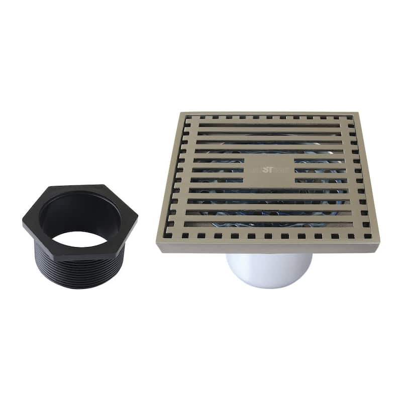 Kingston Brass BSF4464 Watercourse 3-15/16" Square Shower Drain - Brushed Nickel
