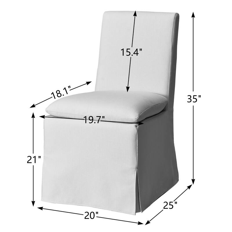 KINWELL Performance Fabric Slipcover Dining Chair Side Chair With Casters