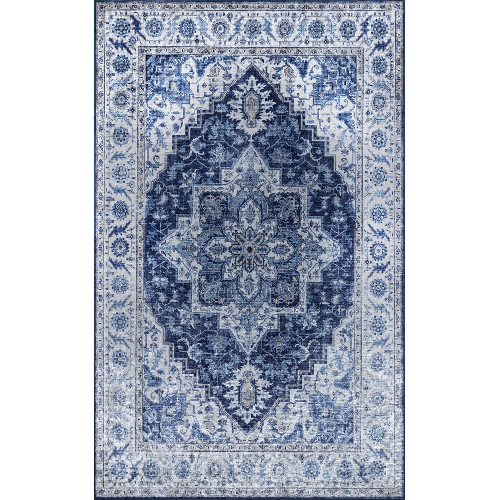 Momeni Karachi Polyester Traditional Medallion Area Rug.
