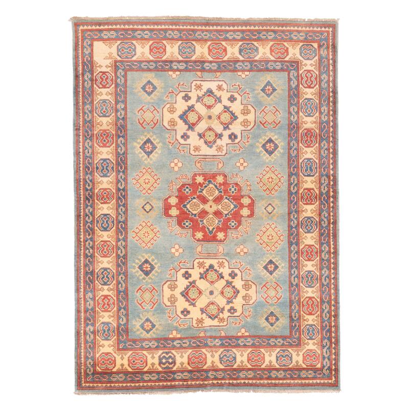 ECARPETGALLERY Hand-knotted Finest Ghazni Light Blue Wool Rug - 5'0 x 7'1