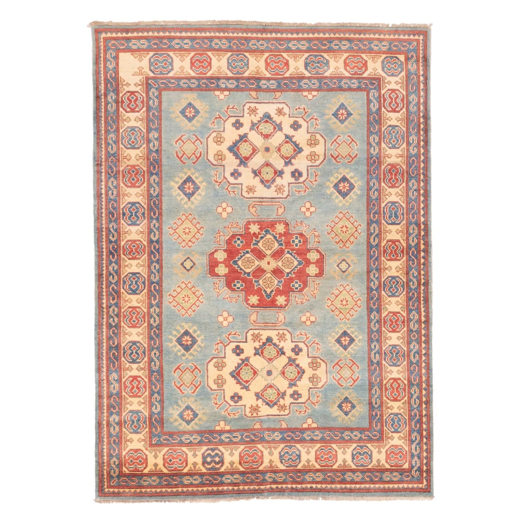 ECARPETGALLERY Hand-knotted Finest Ghazni Light Blue Wool Rug - 5'0 x 7'1