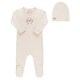 preview thumbnail 1 of 9, Ely's & Co. Garden Floral Center Collection - Footie + Beanie Ivory Girl - 1 Month