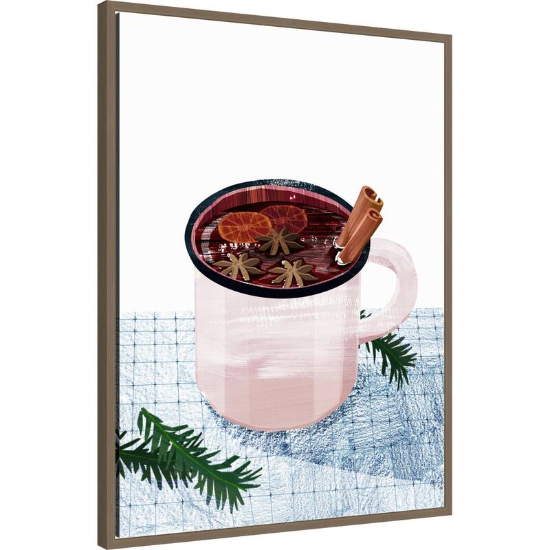 Mulled Wine by Goed Blauw (23 x 30 in.), Framed Canvas Wall Art Print - Sylvie Dark Gold