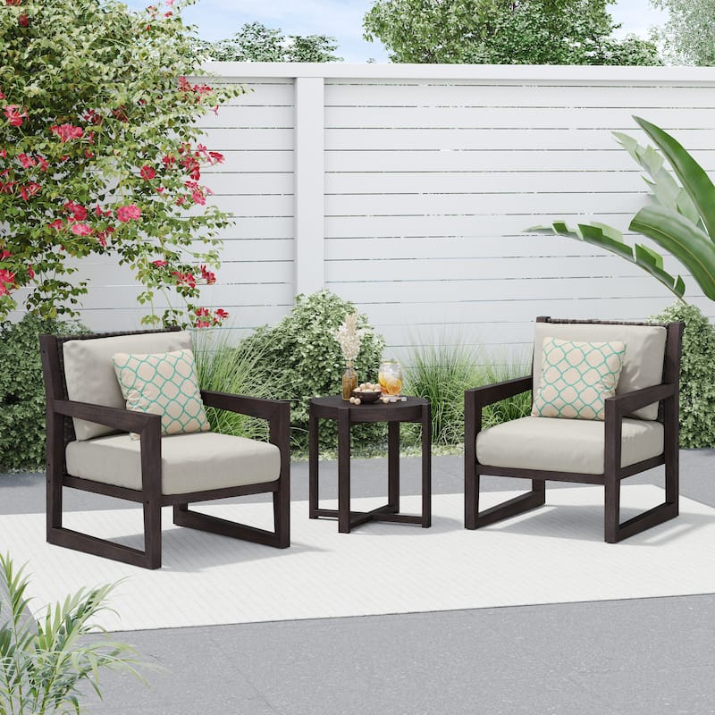 Corvus Augusta 3-piece Outdoor Chat Set with Sunbrella Pillows