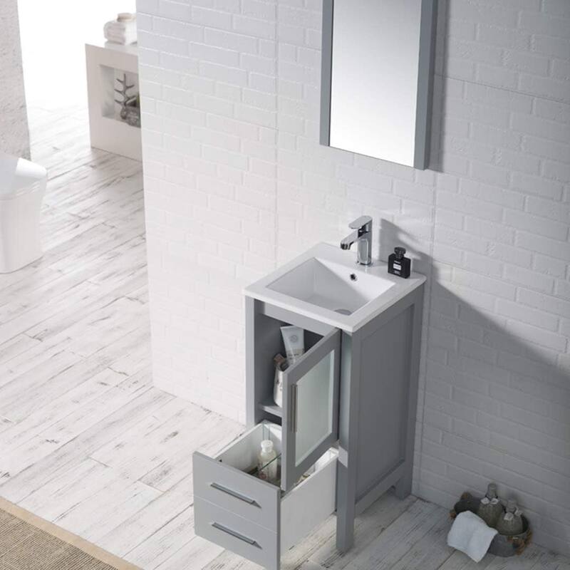 Blossom 16" Bathroom Vanity with Ceramic Sink and Matching Mirror