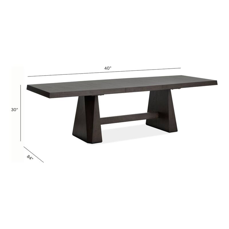 Magnussen Home Tauren Coffee Bean Extendable Double Pedestal Dining Table - 40''W x 84''D x 30''H