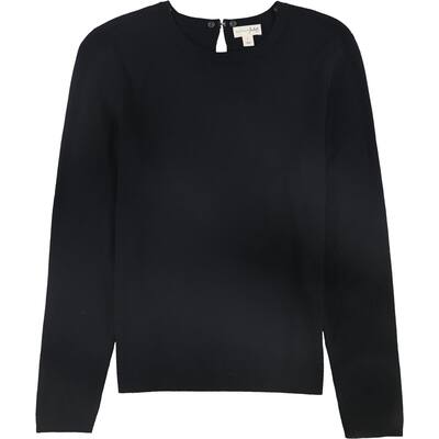 maison Jules Womens Solid Pullover Sweater, Black, Large