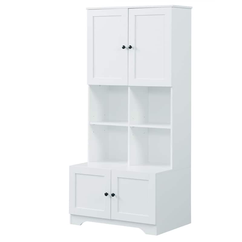 Tall and Wide Bathroom Floor Storage Cabinet
