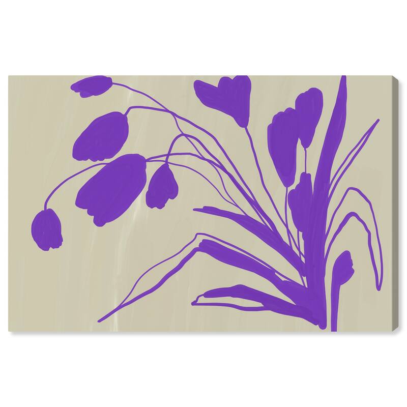 Wynwood Studio Canvas Abstract Agapanthus Flowers Purple and Light Gray Modern & Contemporary Wall Art Canvas Print - 24 x 36
