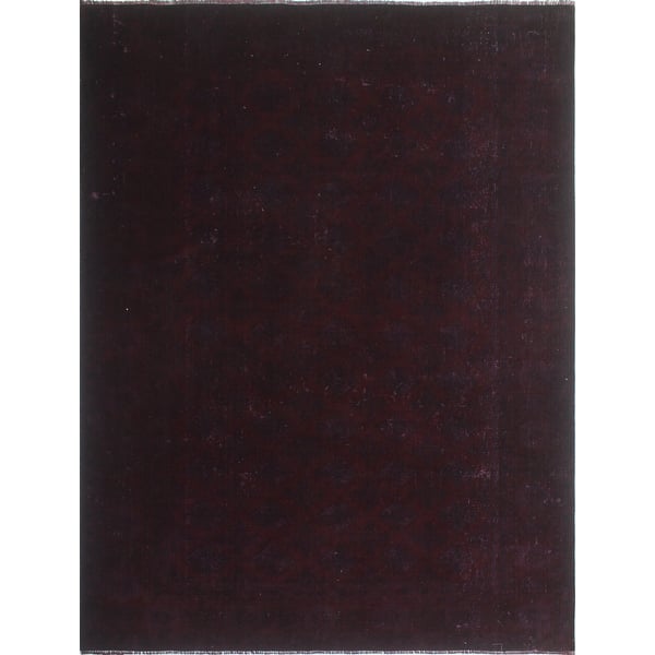 slide 1 of 9, Noori Rug Vintage Ashiq Burgundy/Charcoal Rug - 9'6" x 11'9"