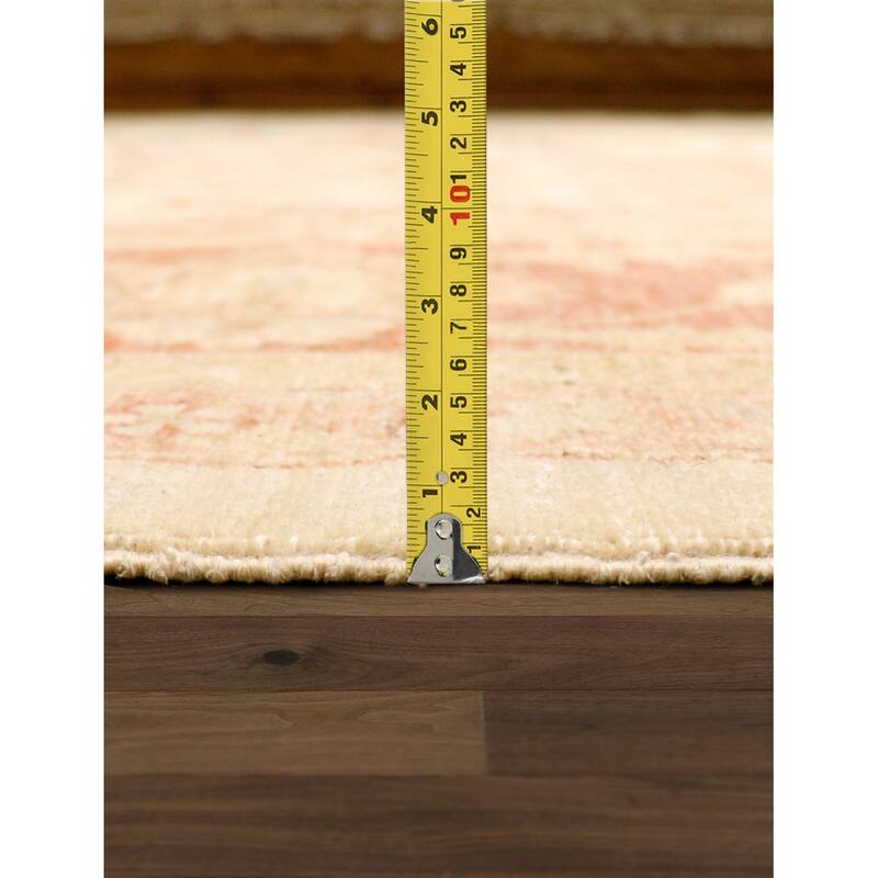 Pasargad Home Ferehan Hand-Knotted Beige Wool Area Rug