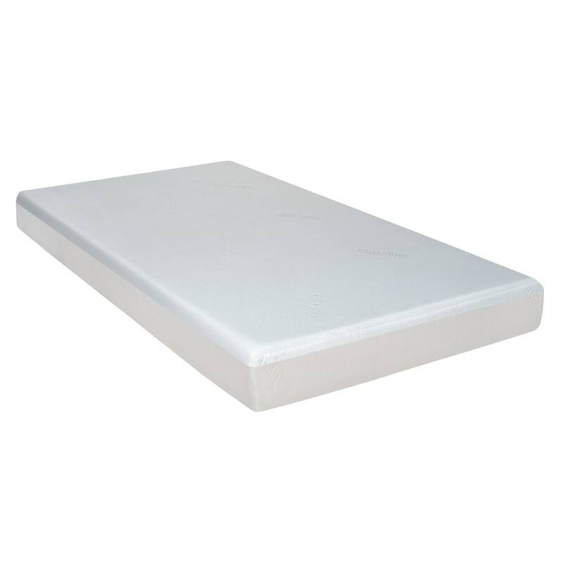 Que 6 Inch Full Size Memory Foam Mattress, Gel Infused, Fabric Upholstery - Full - White/Pink