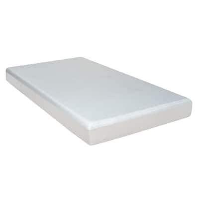 Que 6 Inch Twin Size Memory Foam Mattress, Gel Infused, Fabric Upholstery