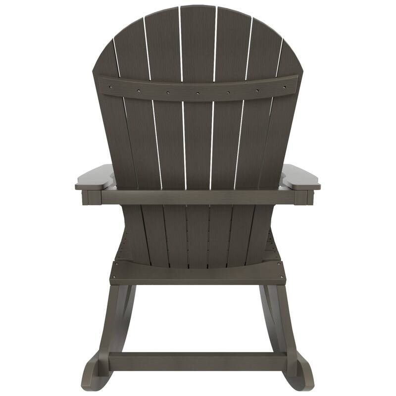 Vineyard HIPS Outdoor Eco-Friendly All Weather Seashell Rocking Adirondack Chairs with Side Table (3-Piece Set)